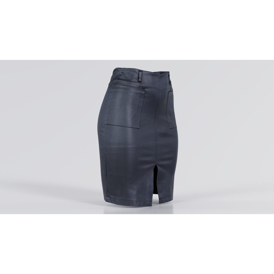 Leather Pocket Pencil Skirt 3D Model – Low Poly Game Asset, FBX, Blender - View 7