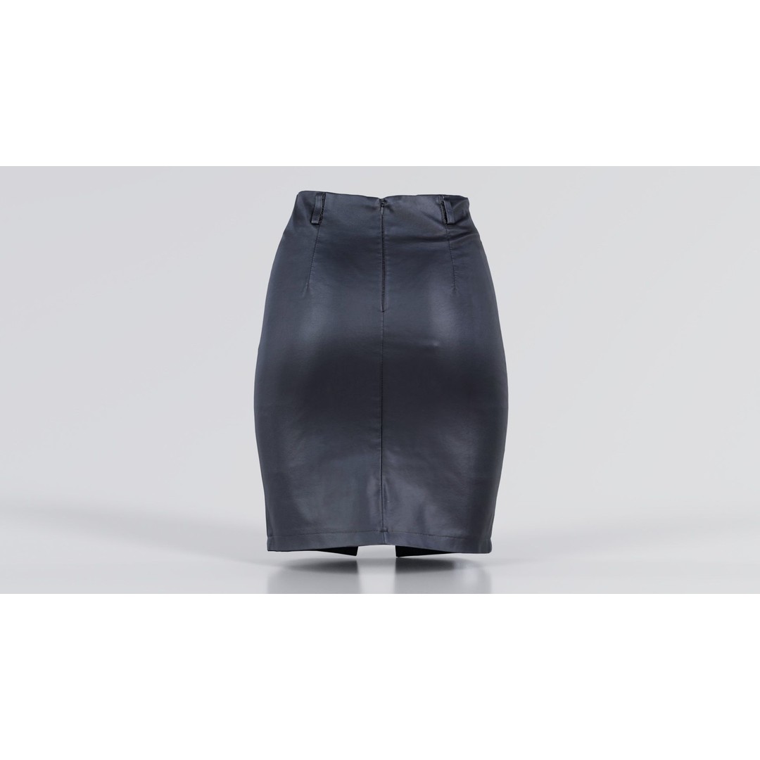 Leather Pocket Pencil Skirt 3D Model – Low Poly Game Asset, FBX, Blender - View 9