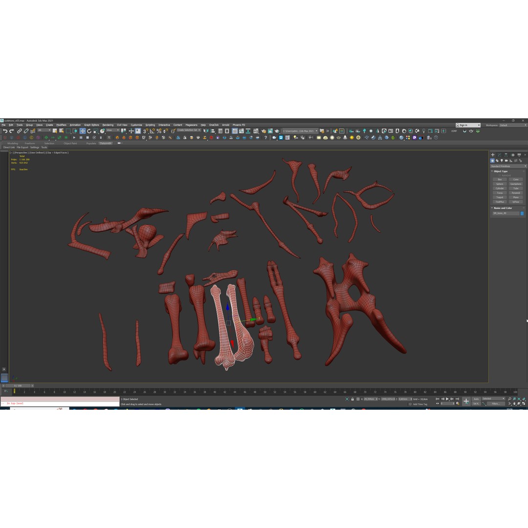Ultimate Skeleton and Skull Pack 3D Model – Low Poly Game-Ready Assets, FBX - View 45