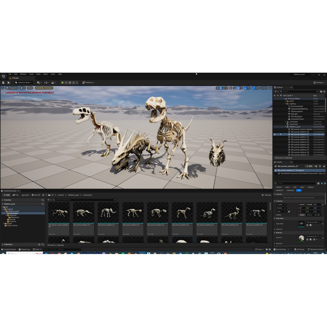 Ultimate Skeleton and Skull Pack 3D Model – Low Poly Game-Ready Assets, FBX - View 64