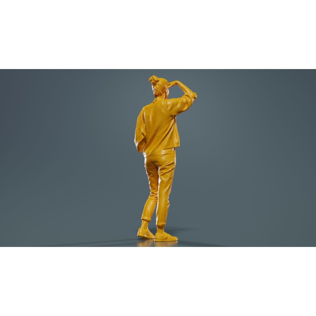 Scout Woman 3D Model – Low Poly Character in Jeans & White Top, FBX - View 15