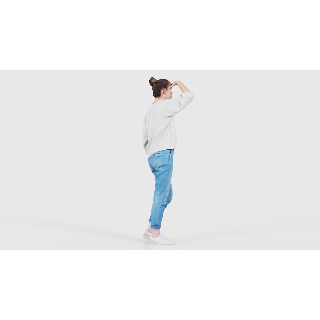 Scout Woman 3D Model – Low Poly Character in Jeans & White Top, FBX - View 22