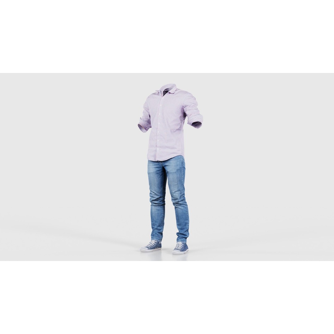 Casual Outfit 46 3D Model – Low-Poly Character Clothing, FBX