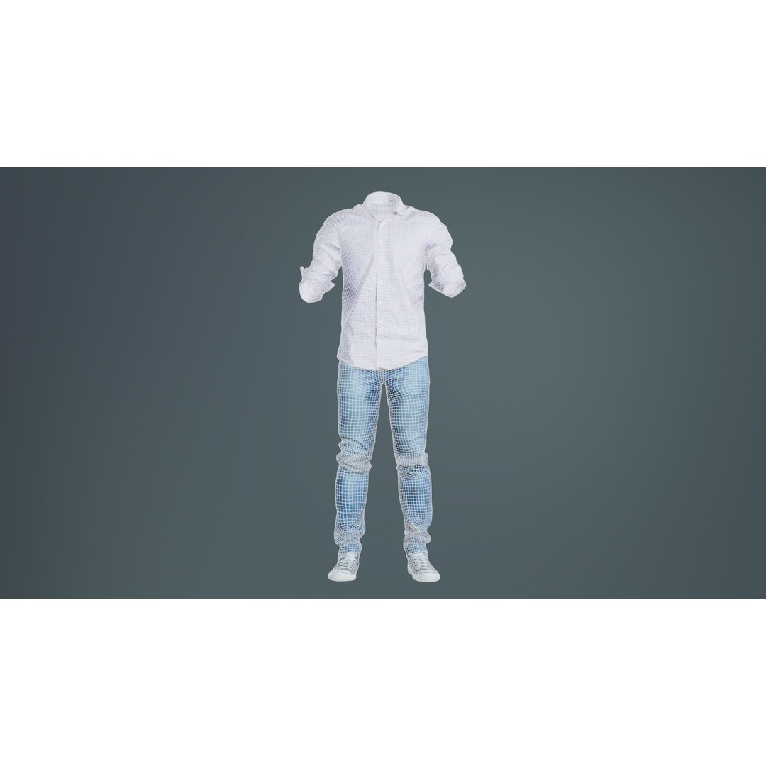 Casual Outfit 46 3D Model – Low-Poly Character Clothing, FBX - View 11