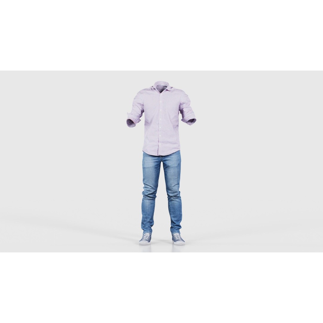 Casual Outfit 46 3D Model – Low-Poly Character Clothing, FBX - View 17