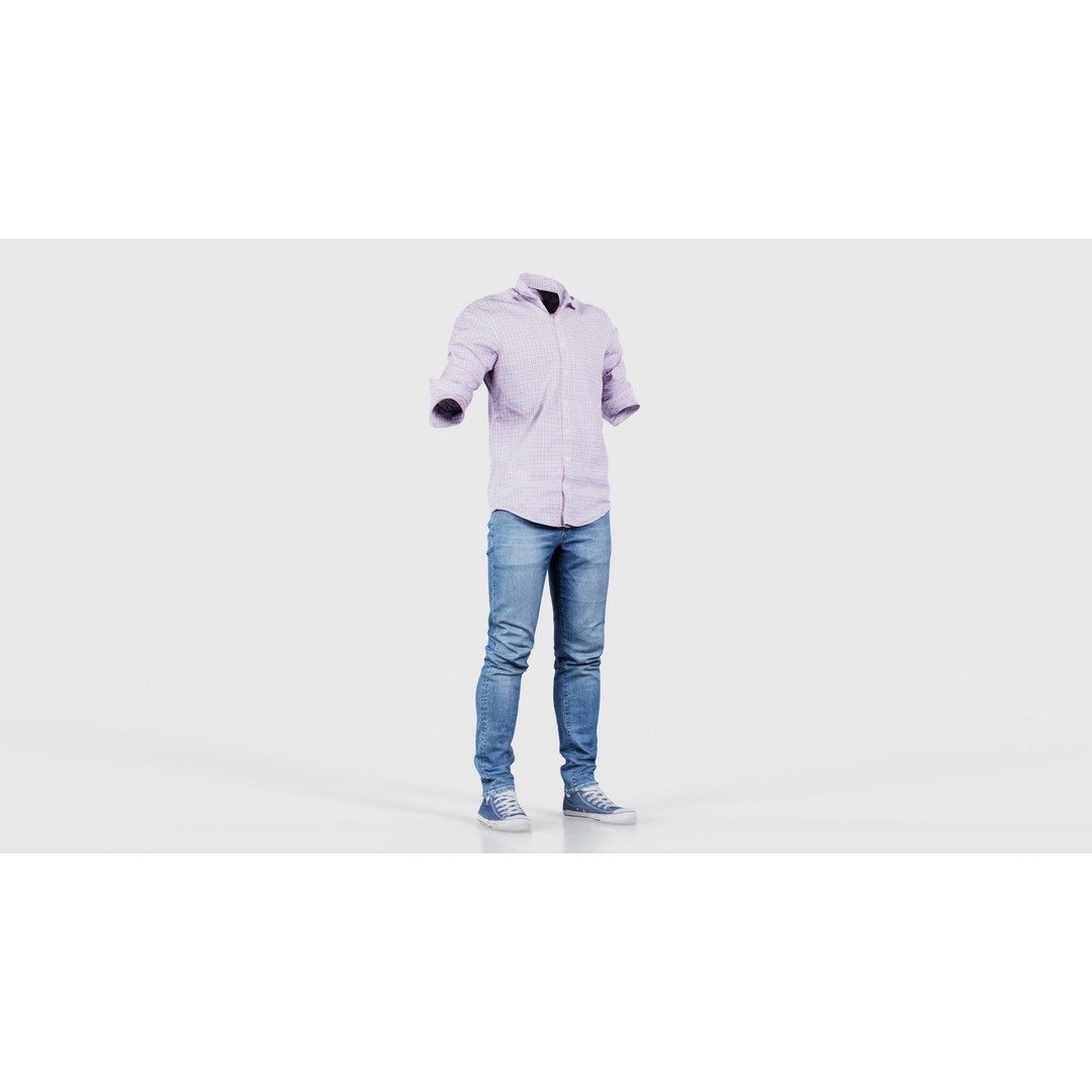 Casual Outfit 46 3D Model – Low-Poly Character Clothing, FBX - View 18