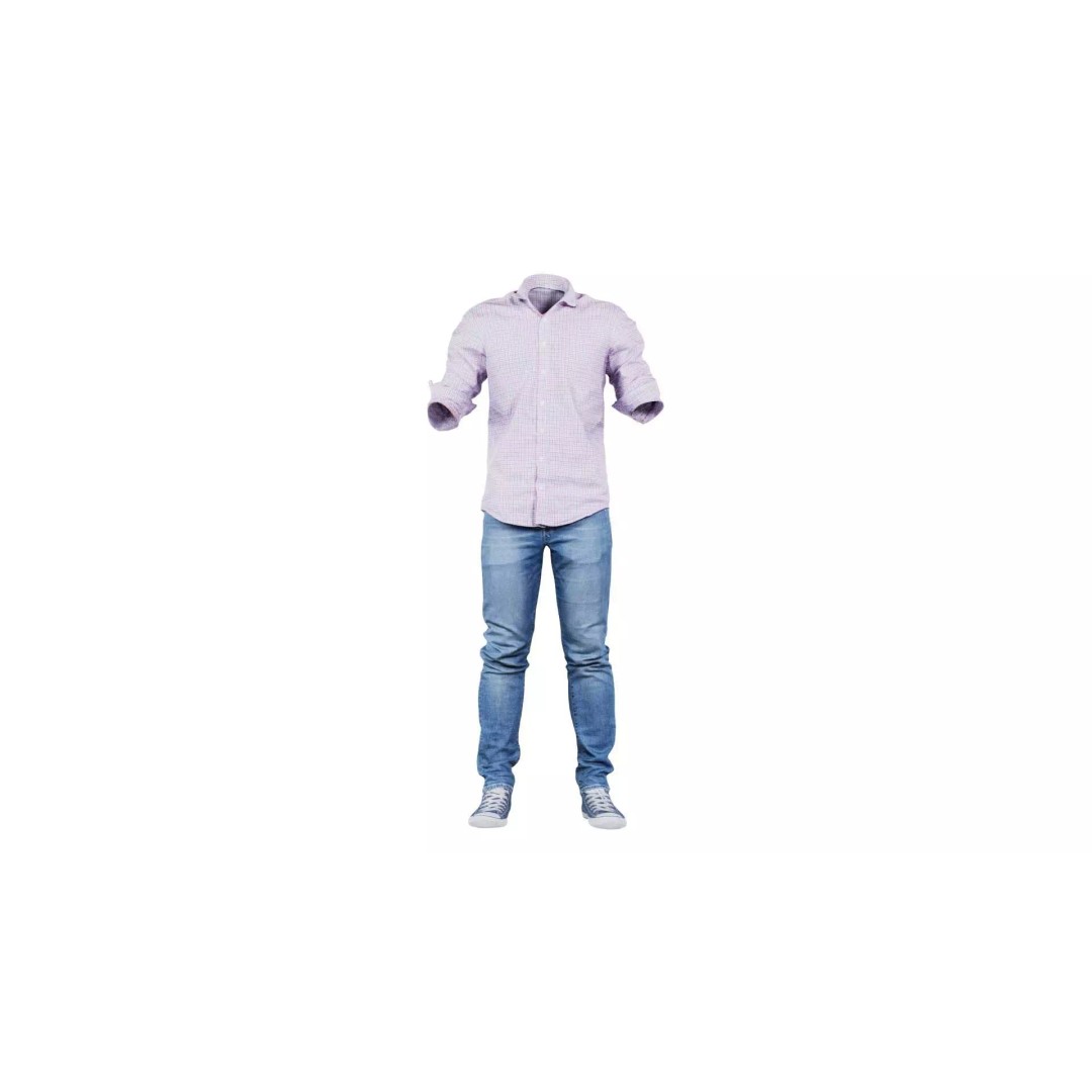 Casual Outfit 46 3D Model – Low-Poly Character Clothing, FBX - View 2