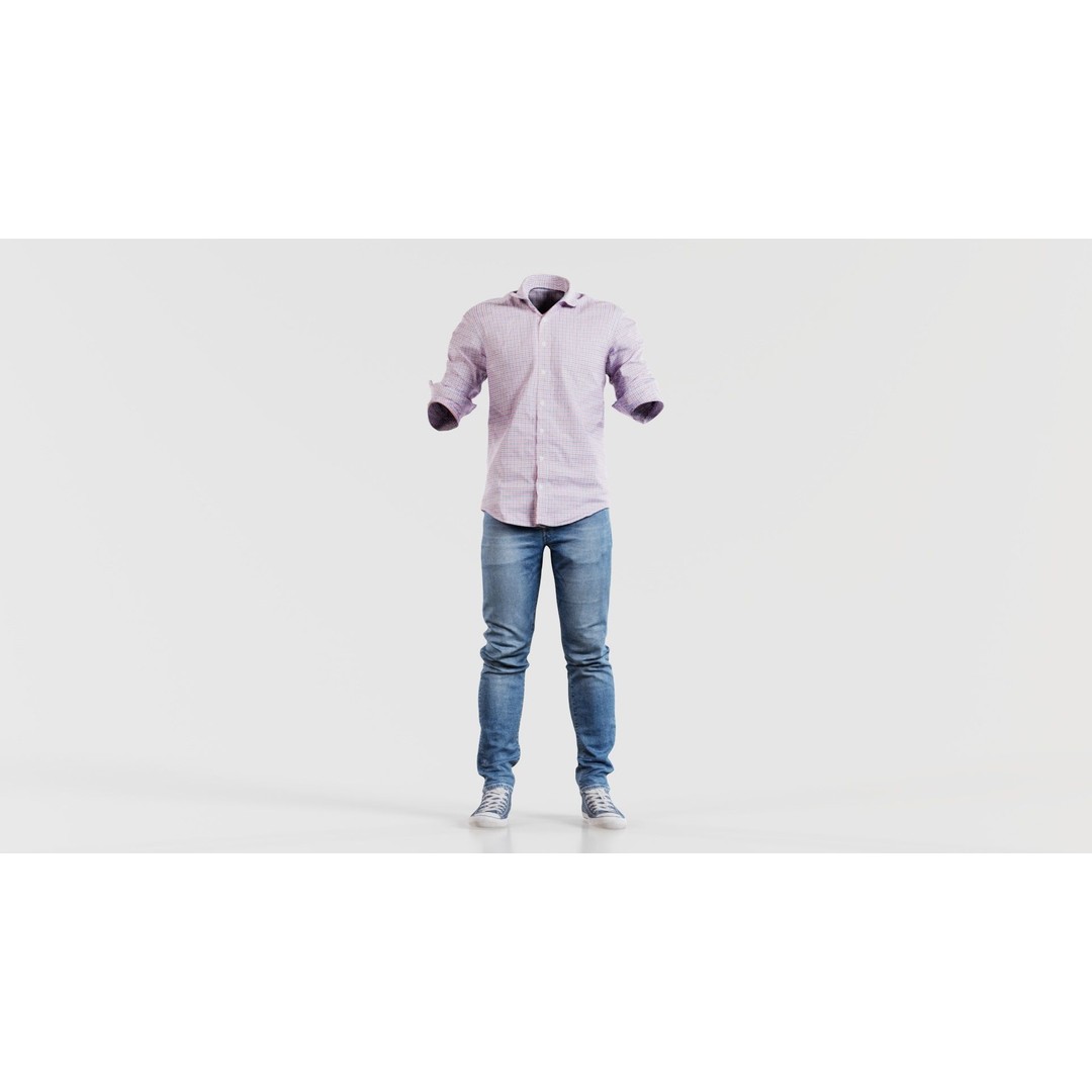 Casual Outfit 46 3D Model – Low-Poly Character Clothing, FBX - View 3