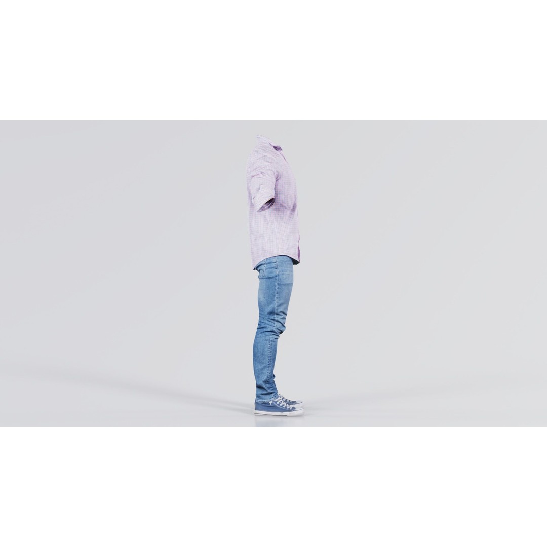 Casual Outfit 46 3D Model – Low-Poly Character Clothing, FBX - View 4