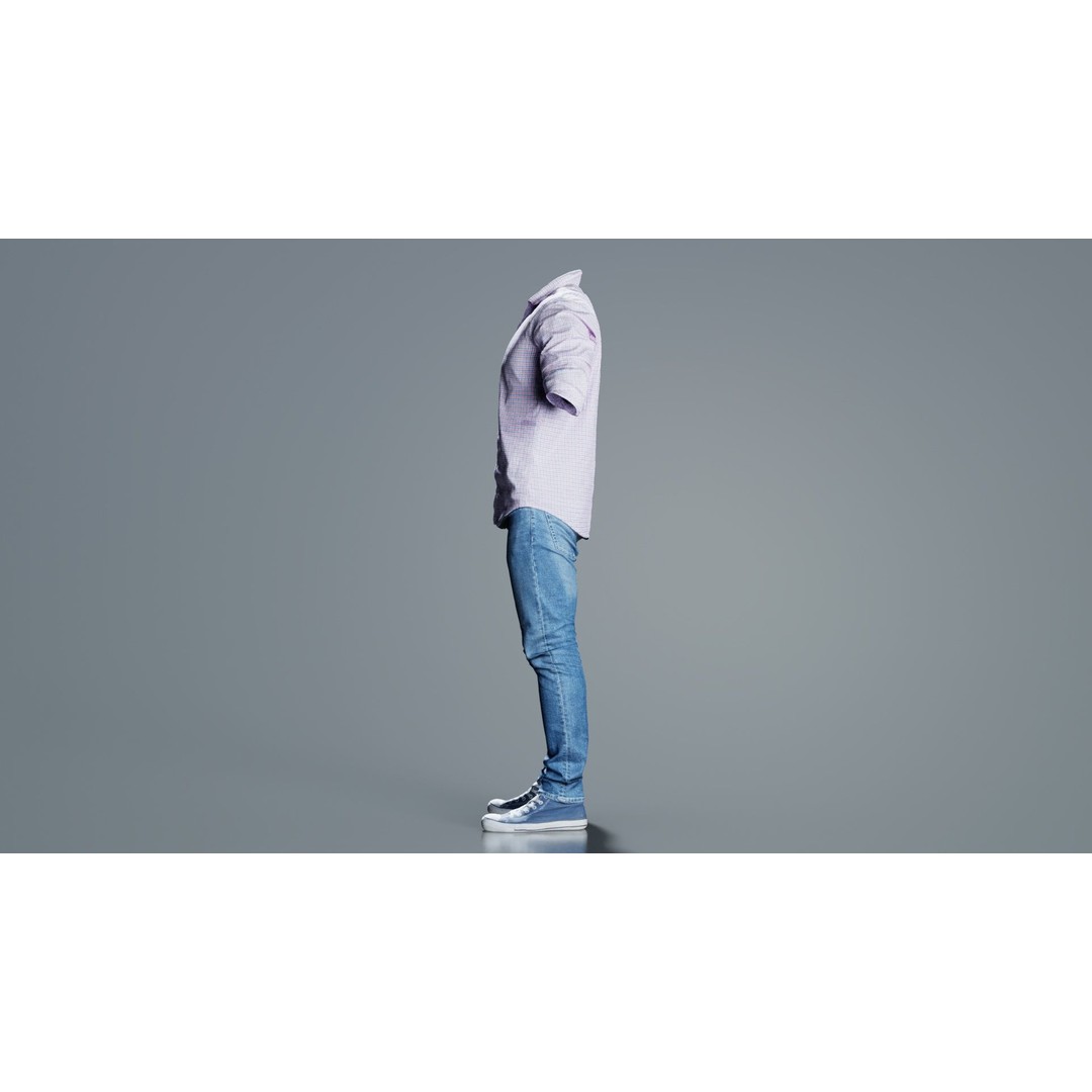 Casual Outfit 46 3D Model – Low-Poly Character Clothing, FBX - View 6