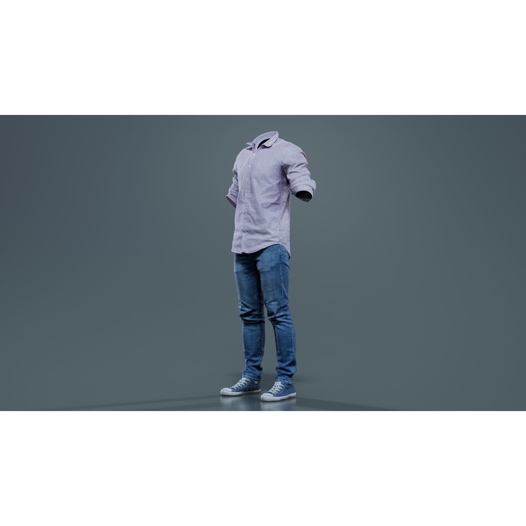 Casual Outfit 46 3D Model – Low-Poly Character Clothing, FBX - View 8
