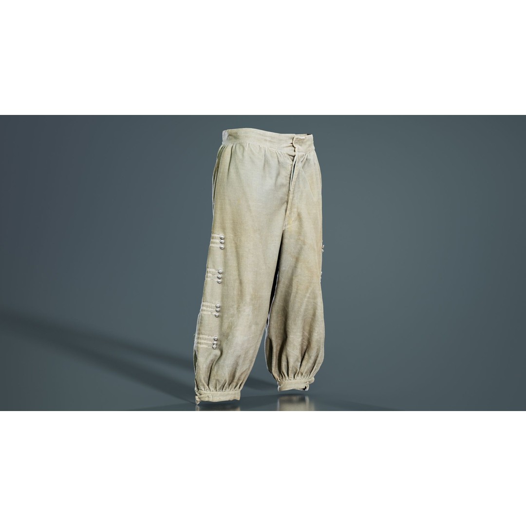 Plus Trousers 3D Model – Low Poly Clothing Asset, FBX, PBR - View 4