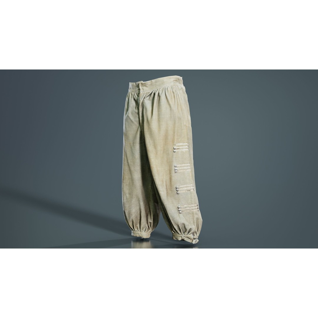 Plus Trousers 3D Model – Low Poly Clothing Asset, FBX, PBR - View 6