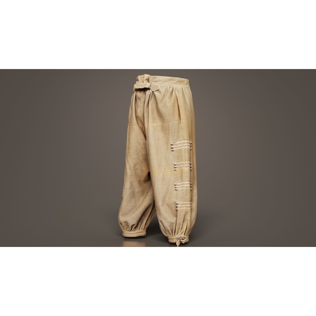Plus Trousers 3D Model – Low Poly Clothing Asset, FBX, PBR - View 8