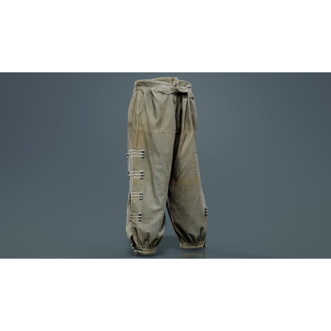 Plus Trousers 3D Model – Low Poly Clothing Asset, FBX, PBR - View 9