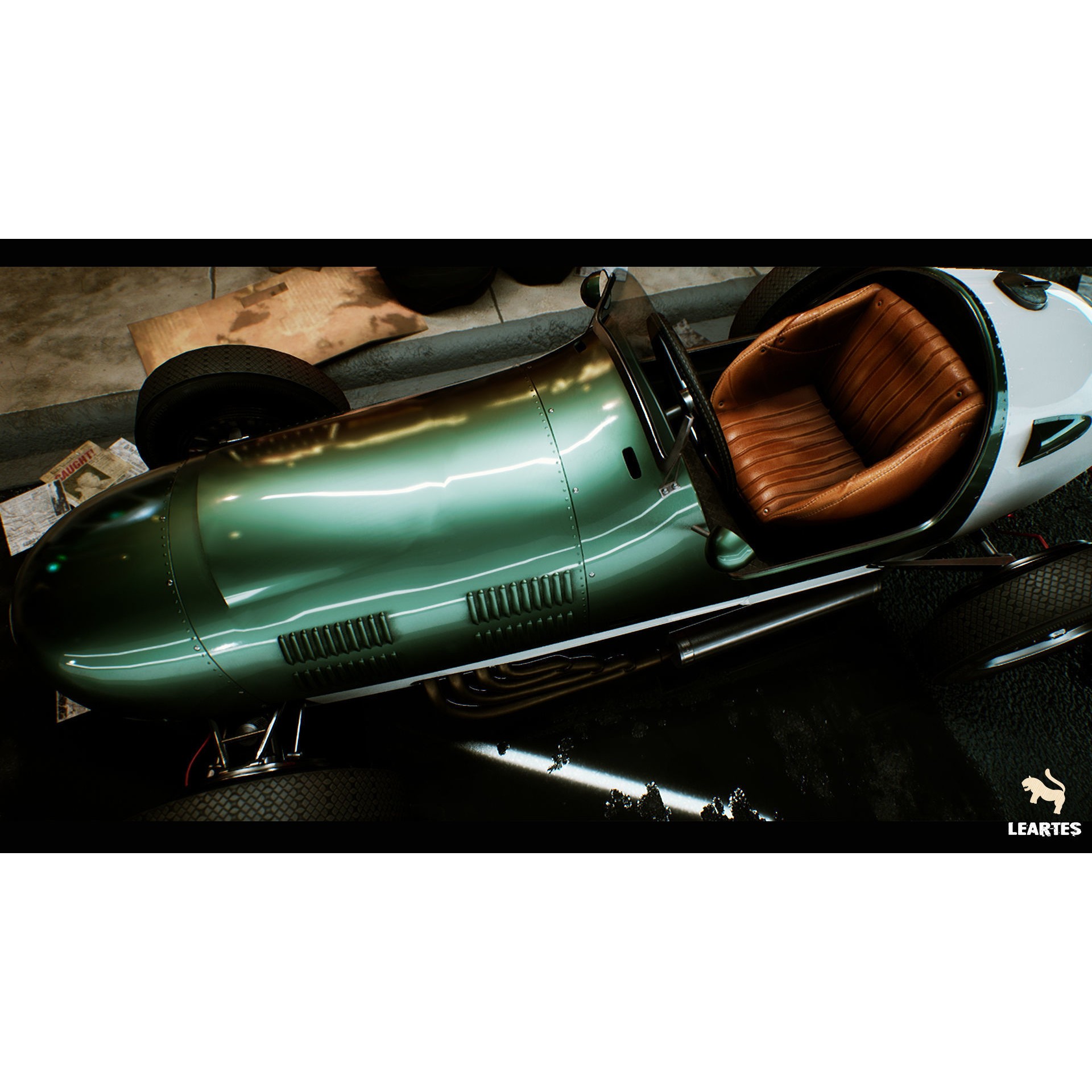 Classic Race Car - Low-Poly Game-Ready 3D Model - View 11