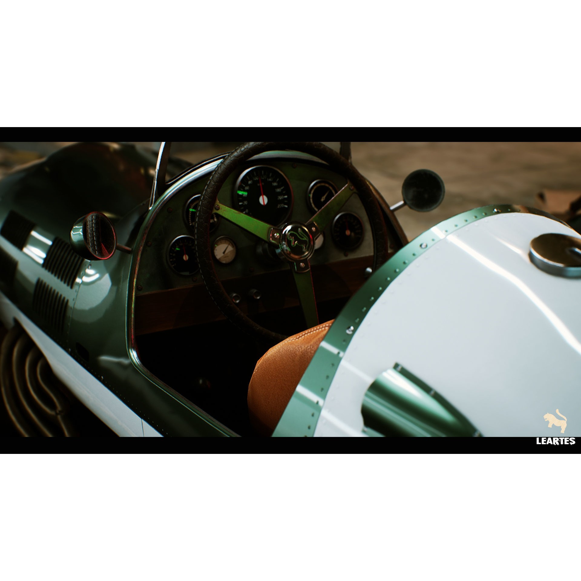 Classic Race Car - Low-Poly Game-Ready 3D Model - View 12