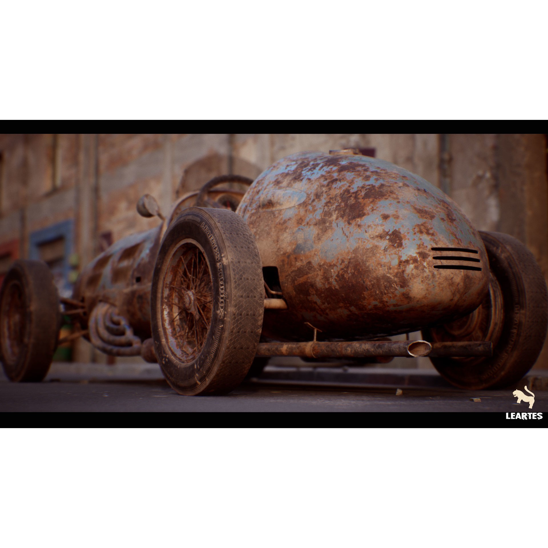 Classic Race Car - Low-Poly Game-Ready 3D Model - View 13