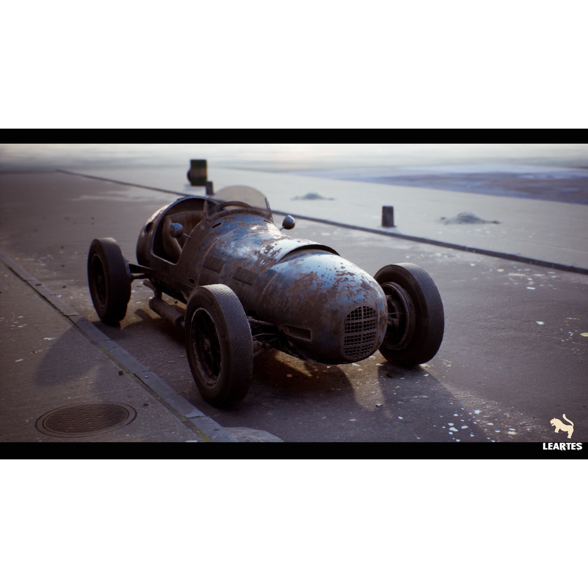 Classic Race Car - Low-Poly Game-Ready 3D Model - View 14