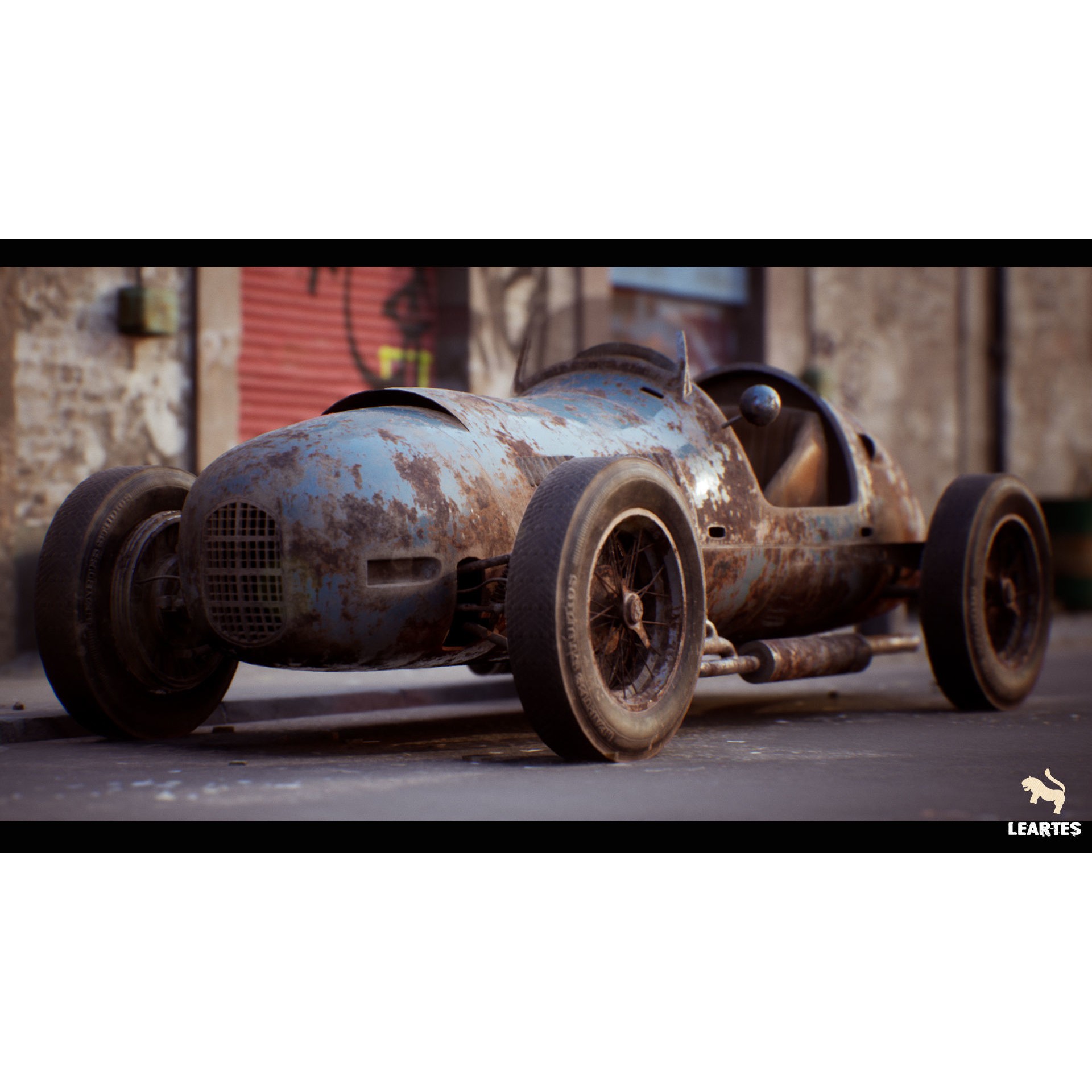 Classic Race Car - Low-Poly Game-Ready 3D Model - View 15