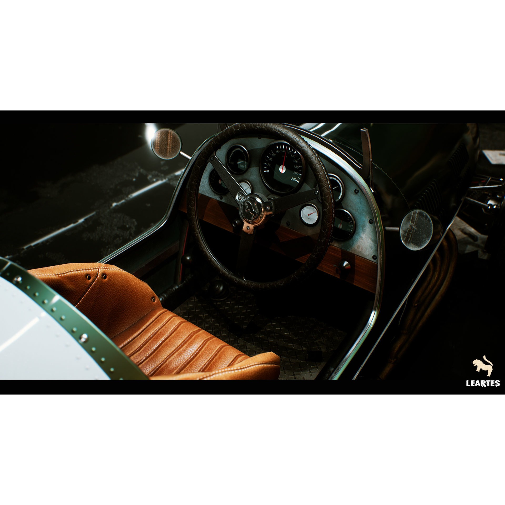 Classic Race Car - Low-Poly Game-Ready 3D Model - View 3