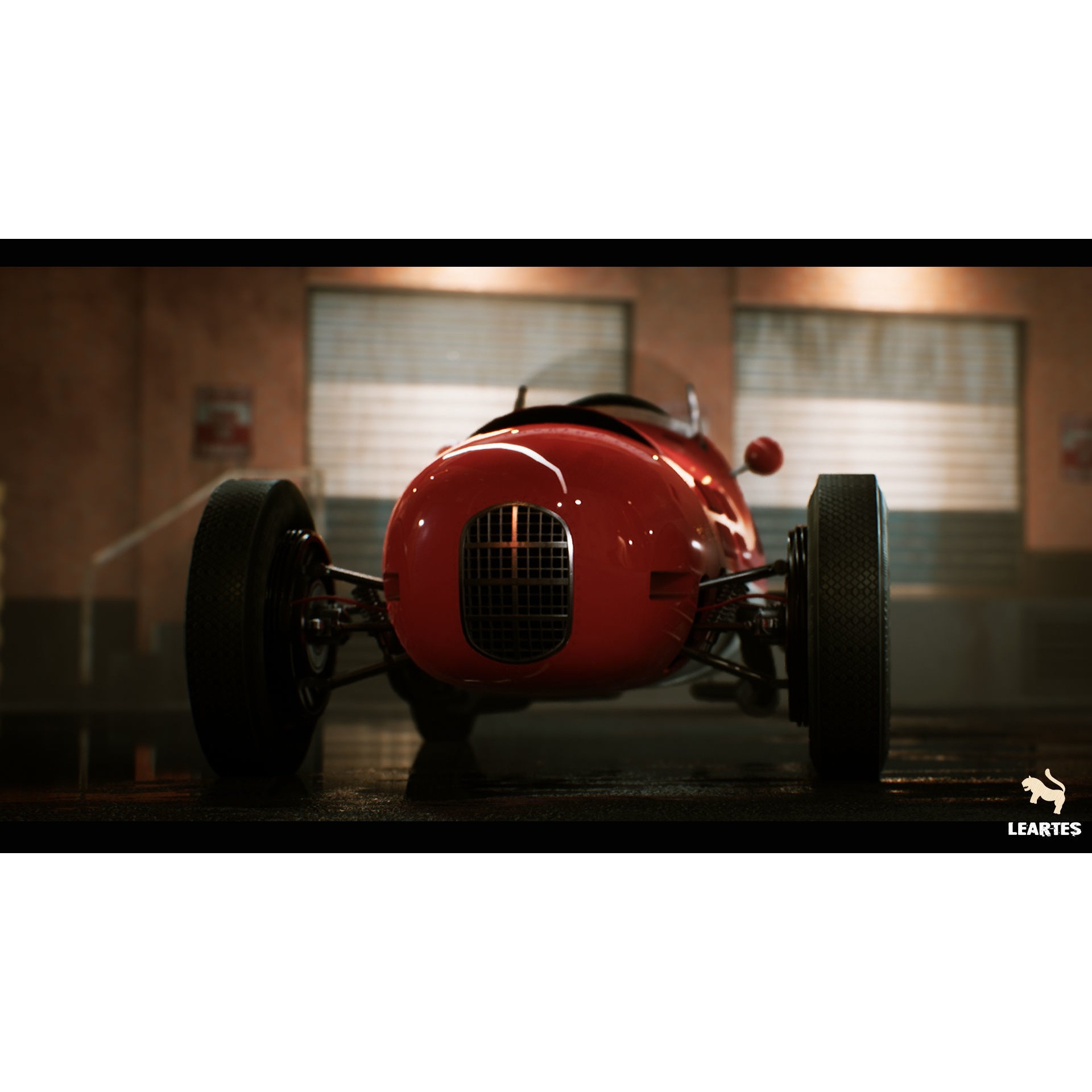 Classic Race Car - Low-Poly Game-Ready 3D Model - View 4