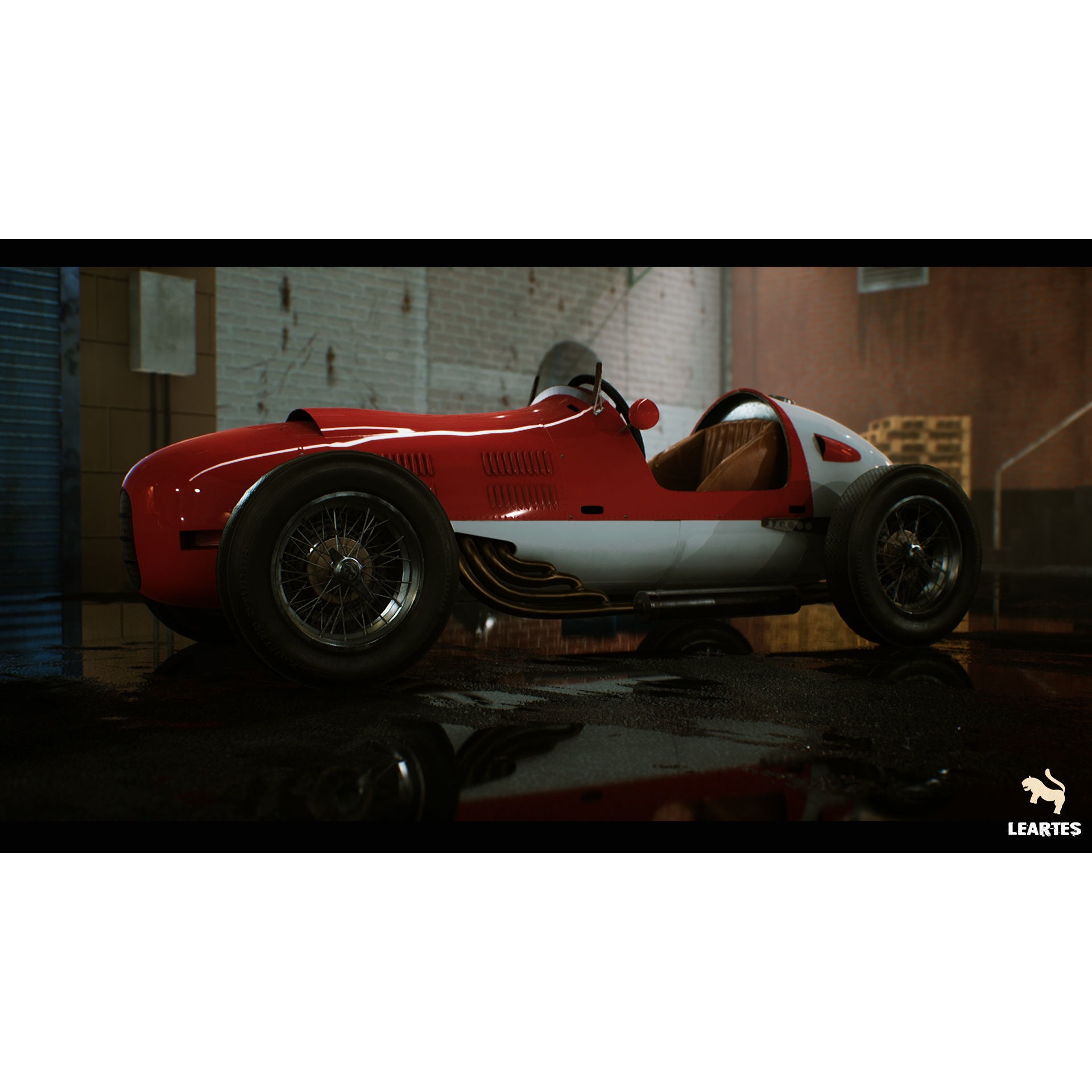 Classic Race Car - Low-Poly Game-Ready 3D Model - View 6