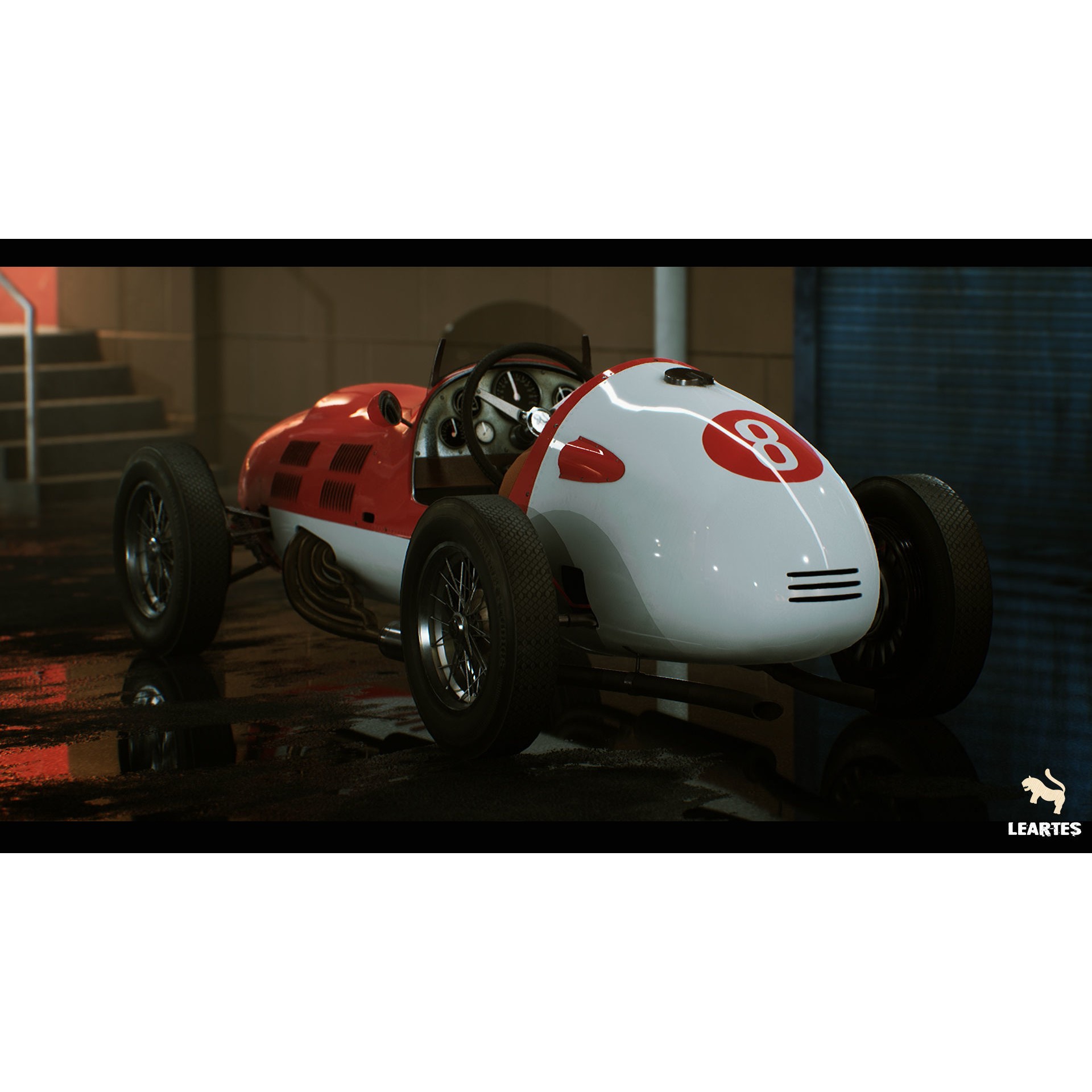 Classic Race Car - Low-Poly Game-Ready 3D Model - View 7