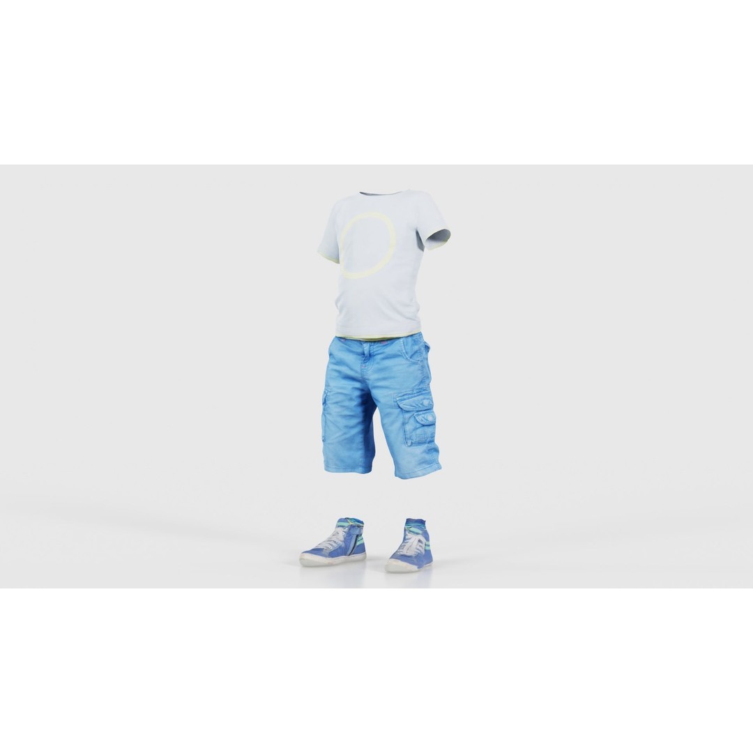 Kid 3 3D Model – Low Poly Character Clothing, FBX, Blender
