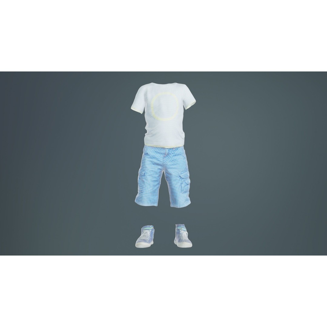 Kid 3 3D Model – Low Poly Character Clothing, FBX, Blender - View 11
