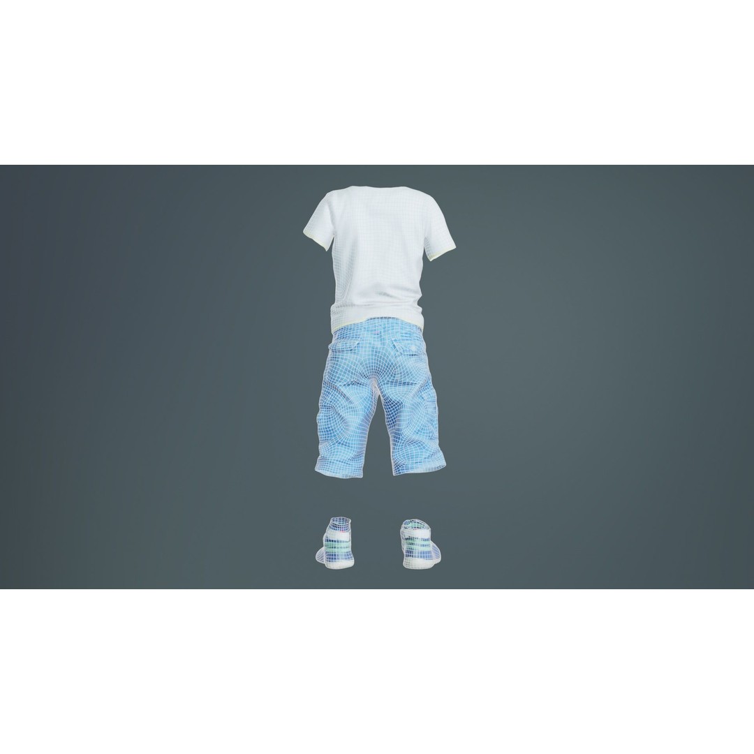 Kid 3 3D Model – Low Poly Character Clothing, FBX, Blender - View 12