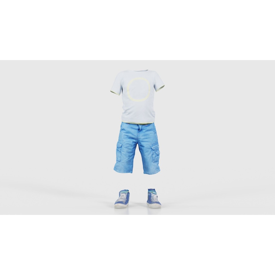 Kid 3 3D Model – Low Poly Character Clothing, FBX, Blender - View 17