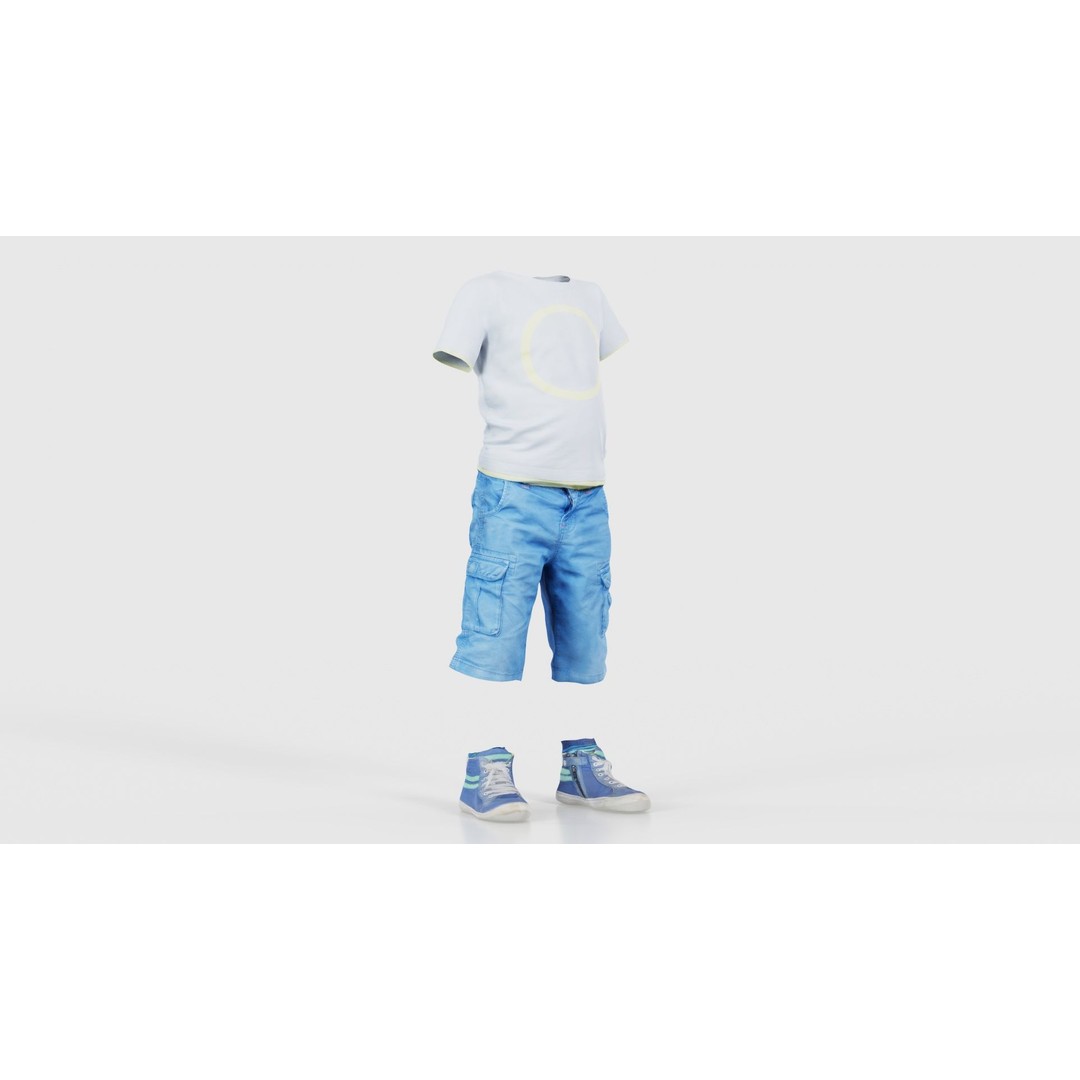 Kid 3 3D Model – Low Poly Character Clothing, FBX, Blender - View 18