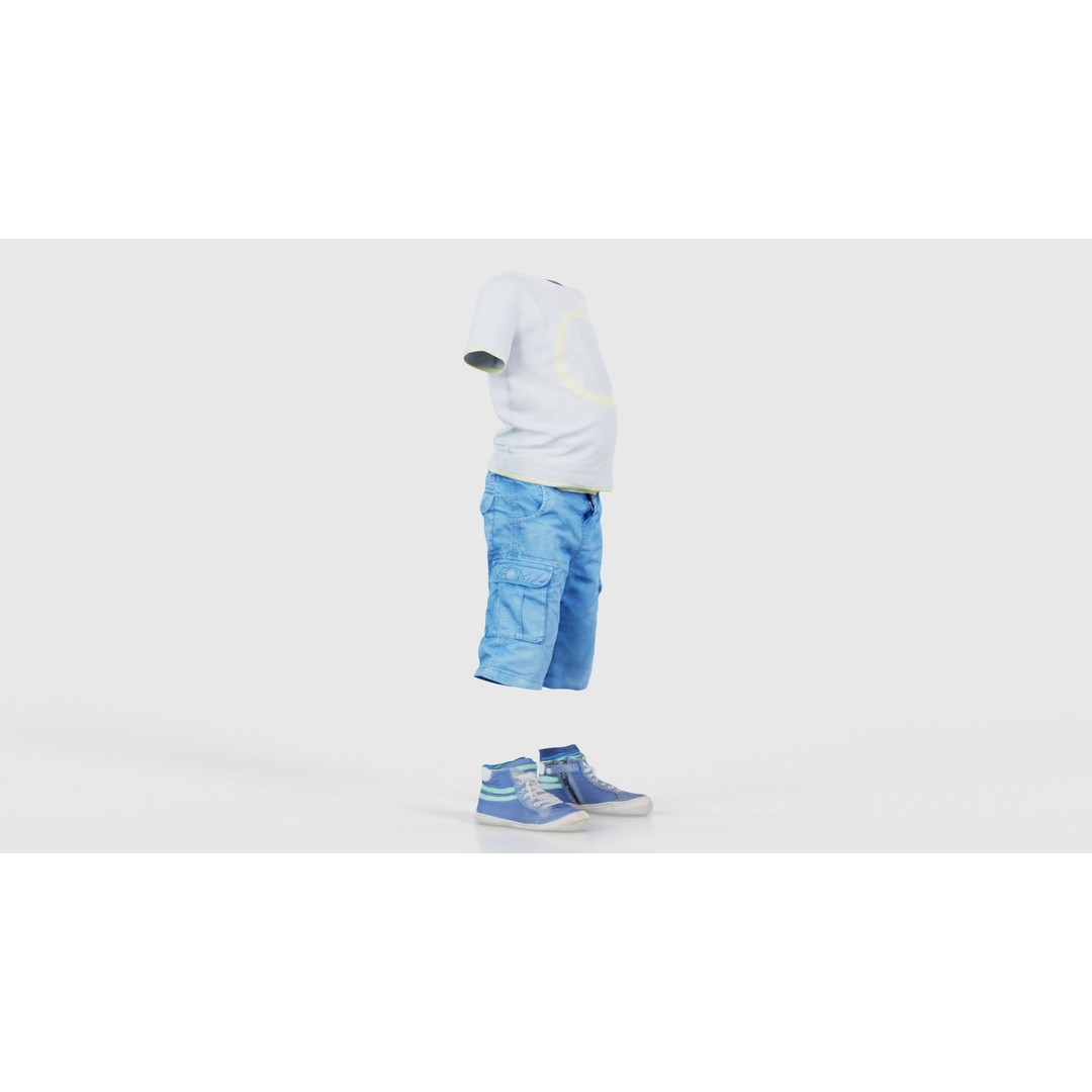 Kid 3 3D Model – Low Poly Character Clothing, FBX, Blender - View 19