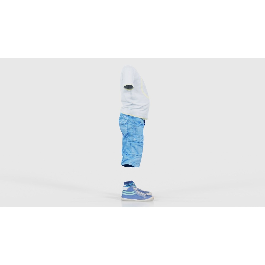 Kid 3 3D Model – Low Poly Character Clothing, FBX, Blender - View 20