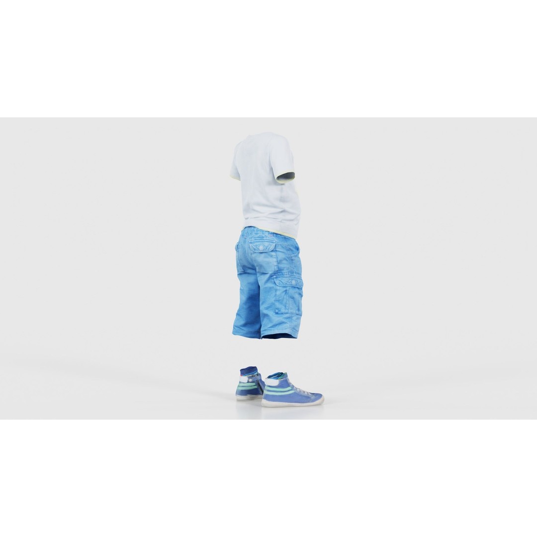 Kid 3 3D Model – Low Poly Character Clothing, FBX, Blender - View 21