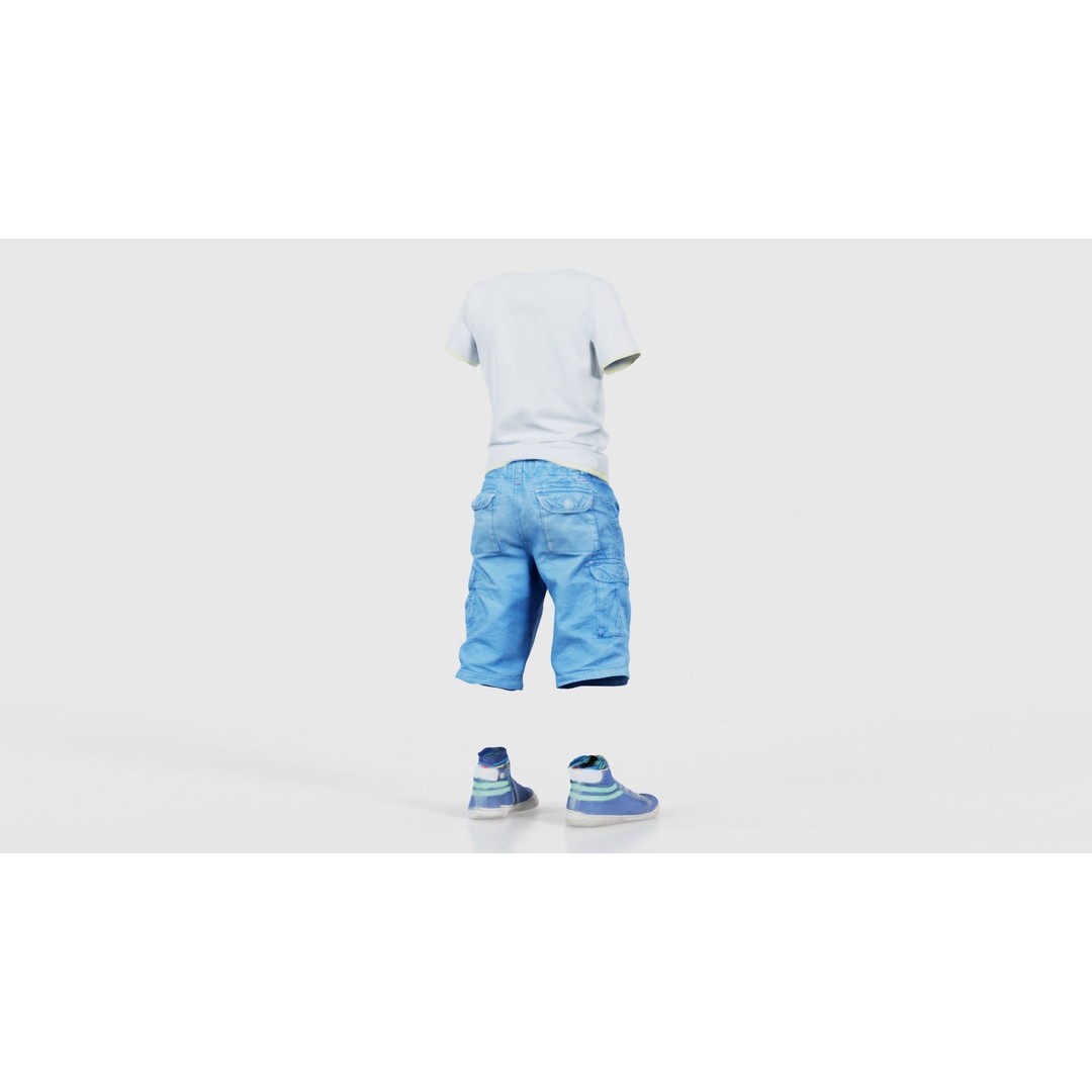 Kid 3 3D Model – Low Poly Character Clothing, FBX, Blender - View 22
