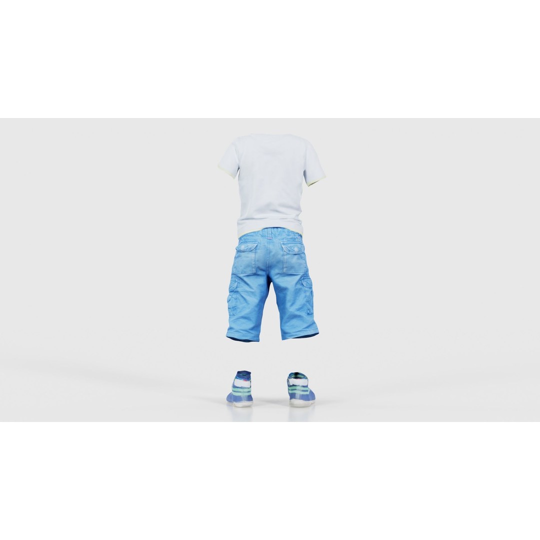 Kid 3 3D Model – Low Poly Character Clothing, FBX, Blender - View 23