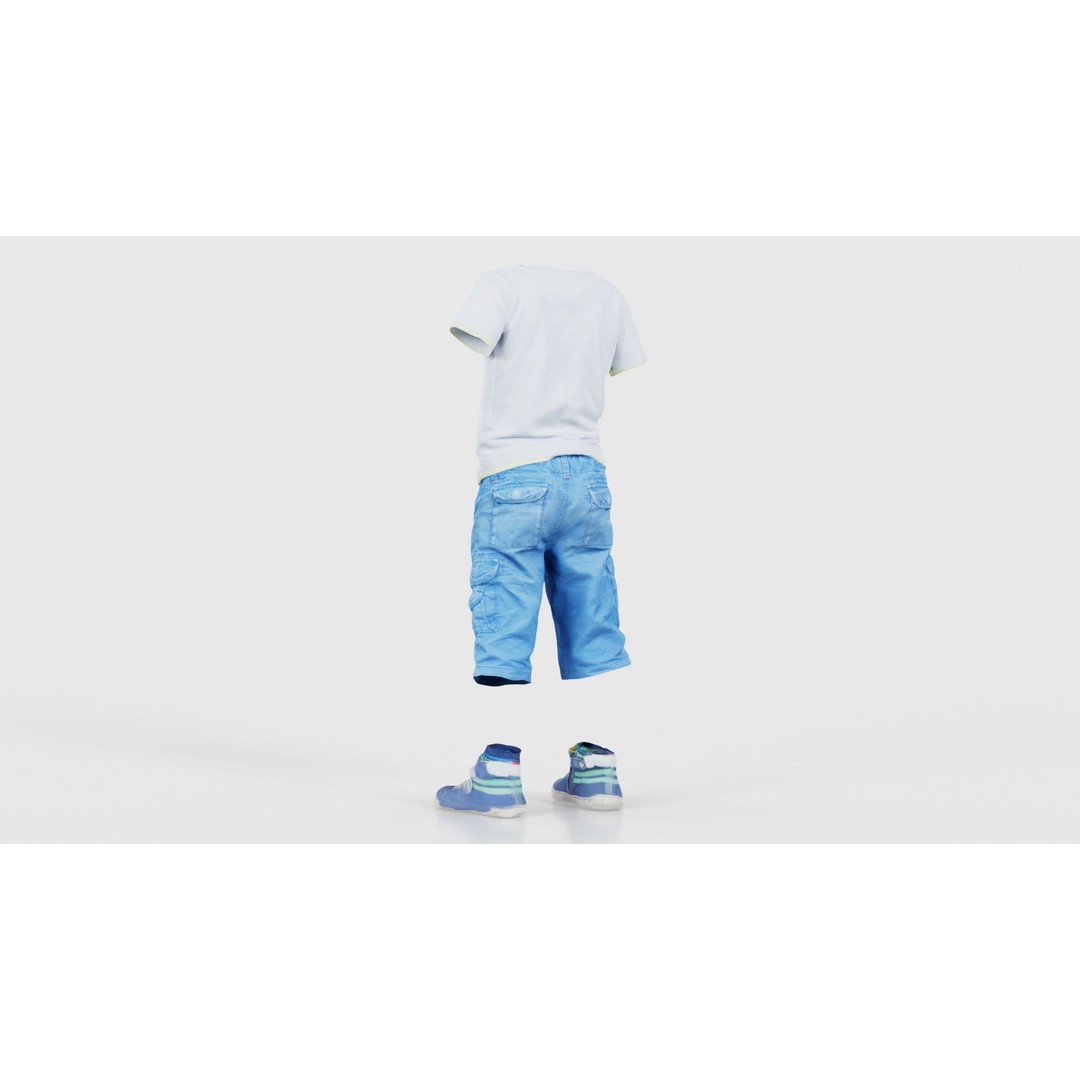 Kid 3 3D Model – Low Poly Character Clothing, FBX, Blender - View 24