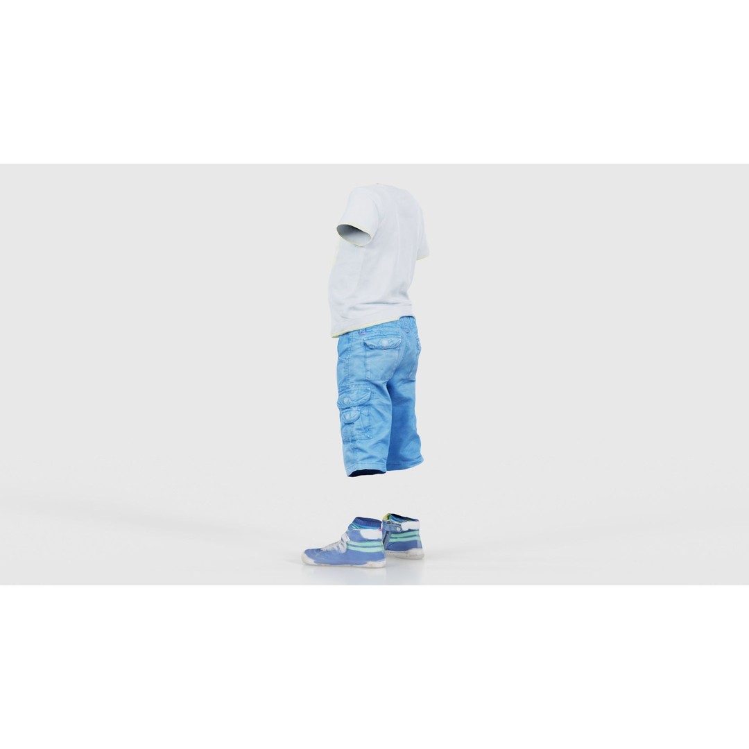 Kid 3 3D Model – Low Poly Character Clothing, FBX, Blender - View 25