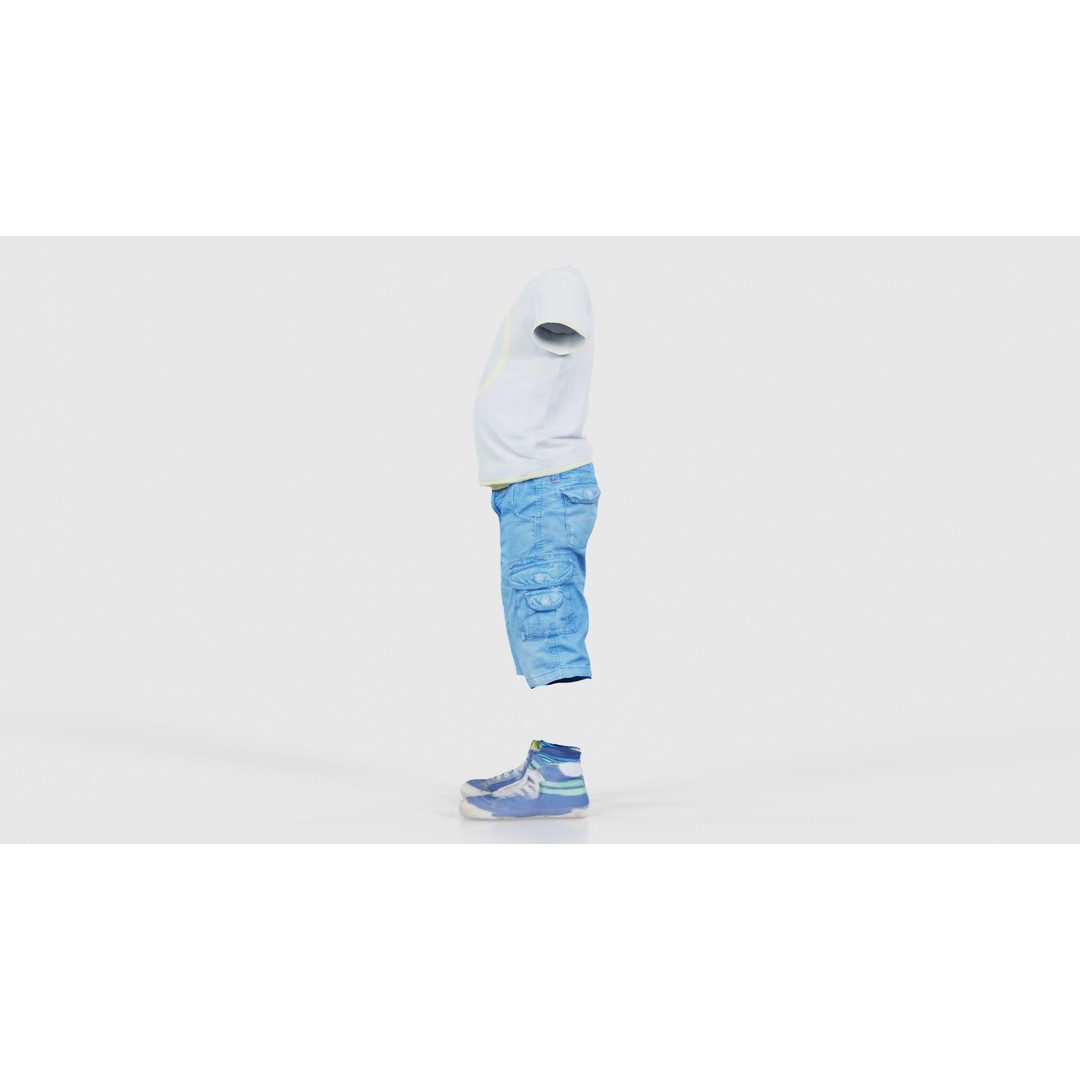 Kid 3 3D Model – Low Poly Character Clothing, FBX, Blender - View 26