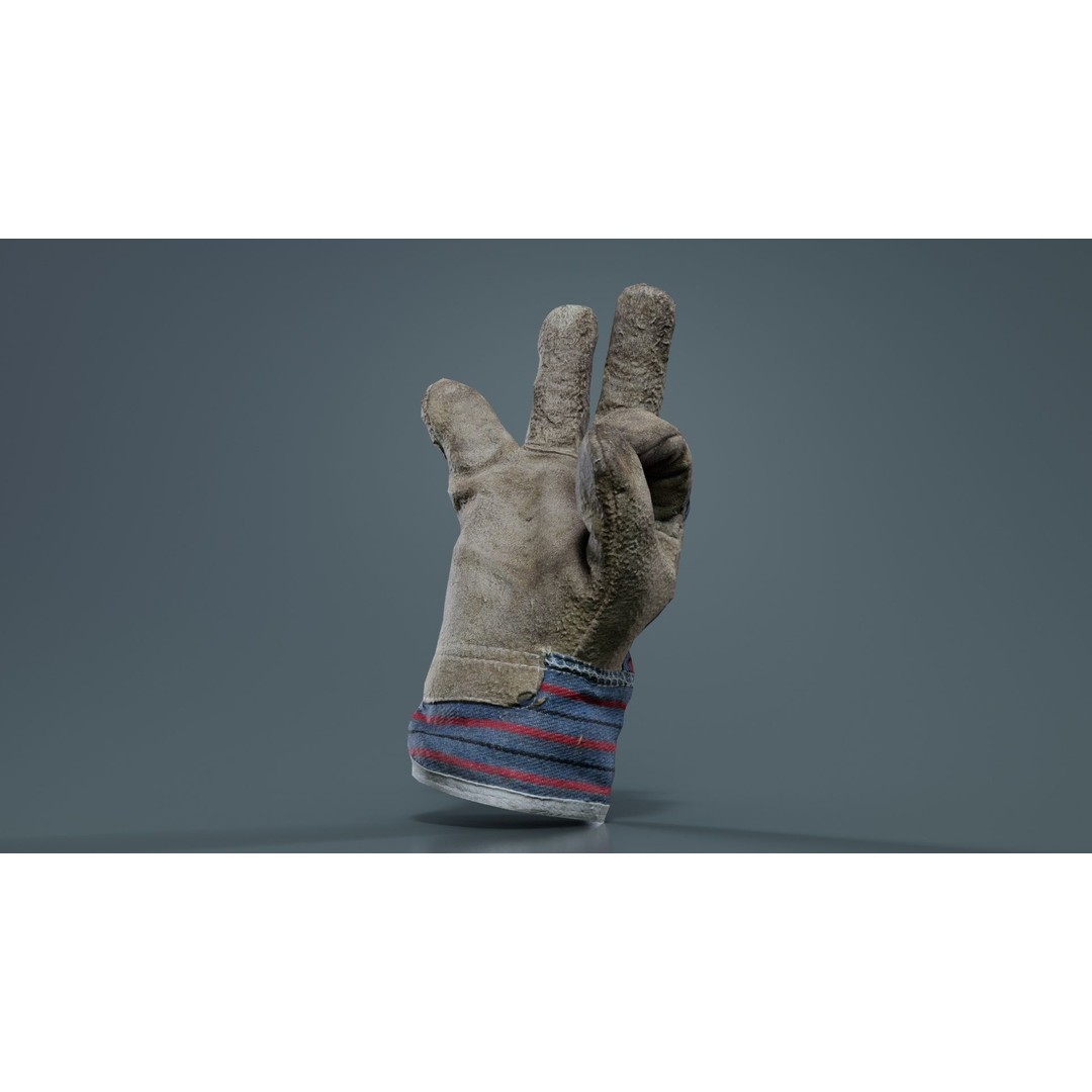Gloved Hand 3D Model – Low Poly Character Asset, PBR Textures - View 10