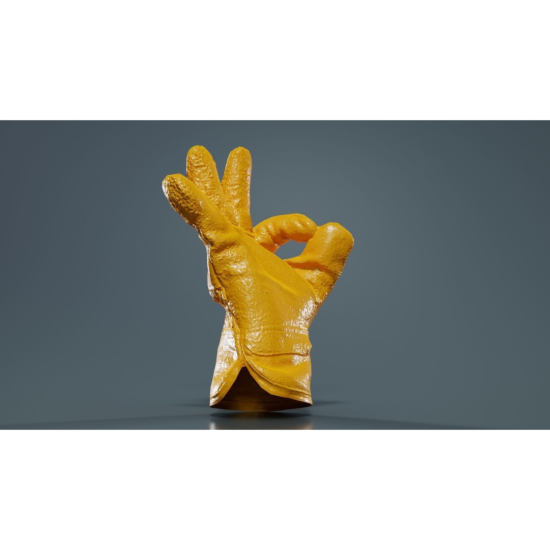 Gloved Hand 3D Model – Low Poly Character Asset, PBR Textures - View 15
