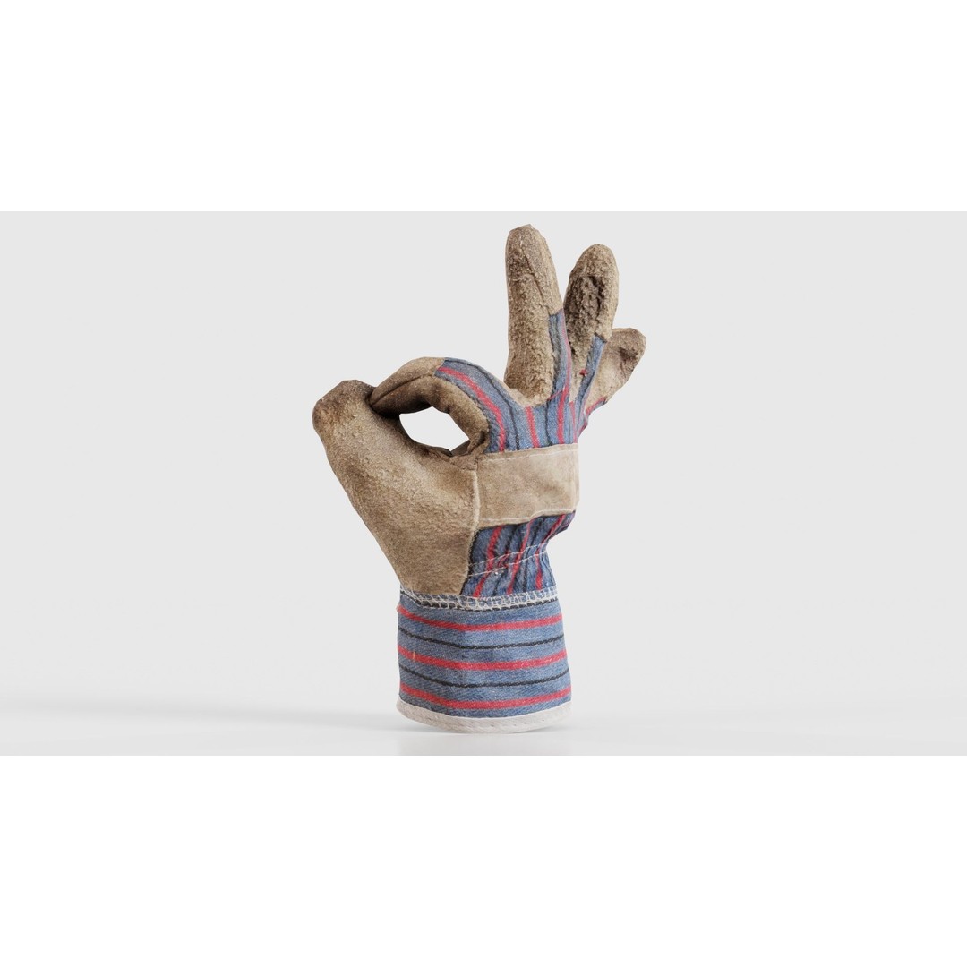 Gloved Hand 3D Model – Low Poly Character Asset, PBR Textures - View 17