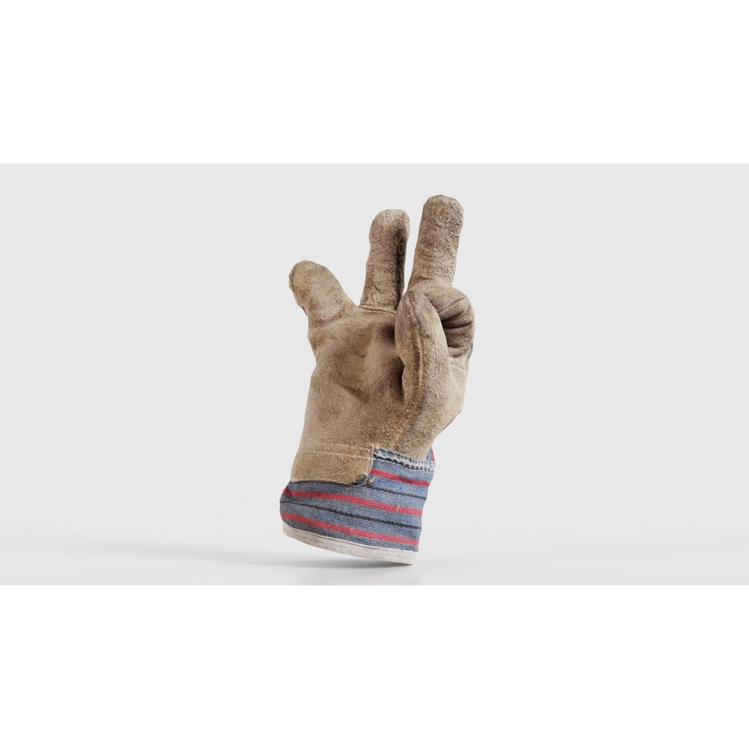 Gloved Hand 3D Model – Low Poly Character Asset, PBR Textures - View 20