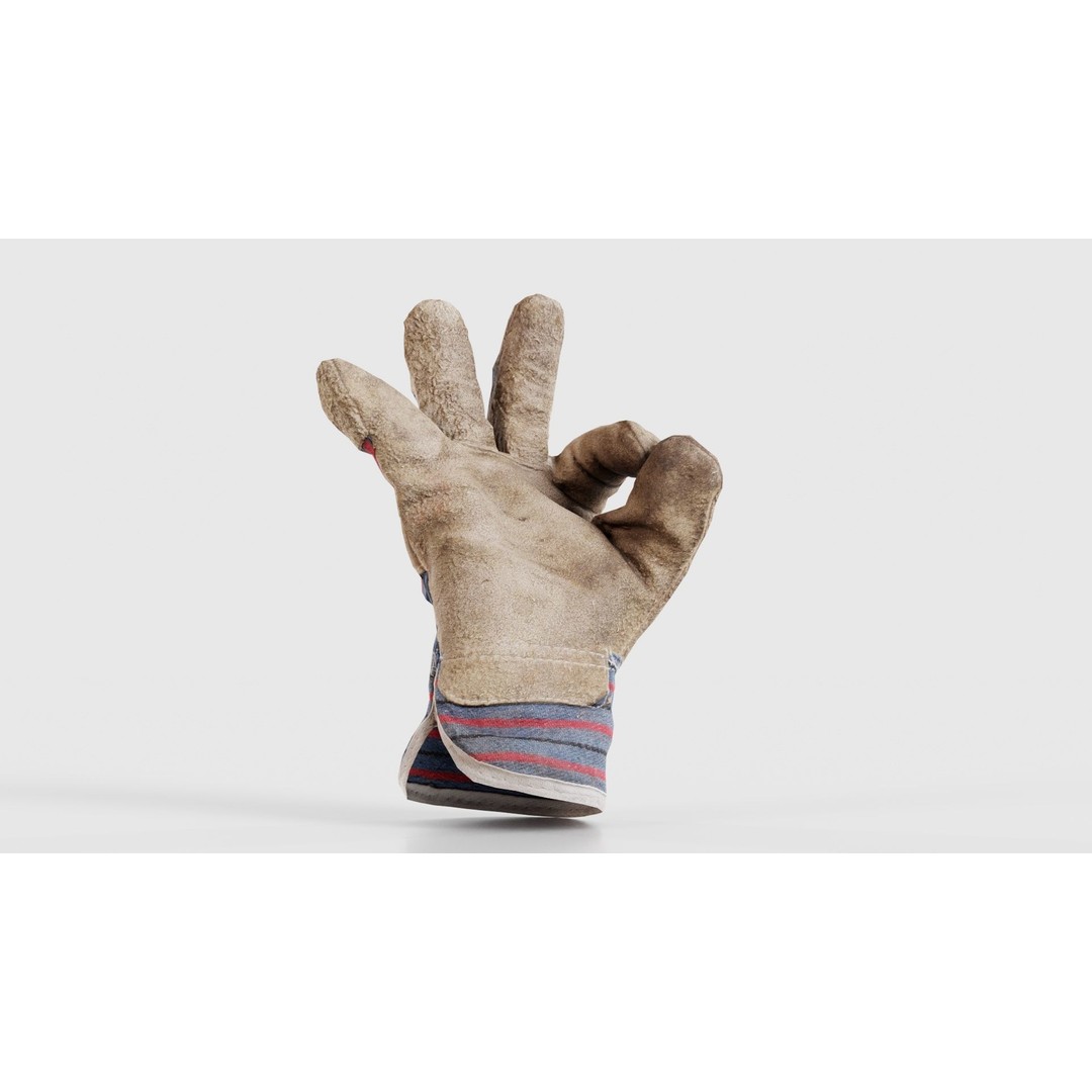 Gloved Hand 3D Model – Low Poly Character Asset, PBR Textures - View 22