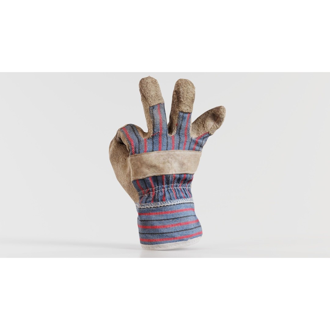 Gloved Hand 3D Model – Low Poly Character Asset, PBR Textures - View 6