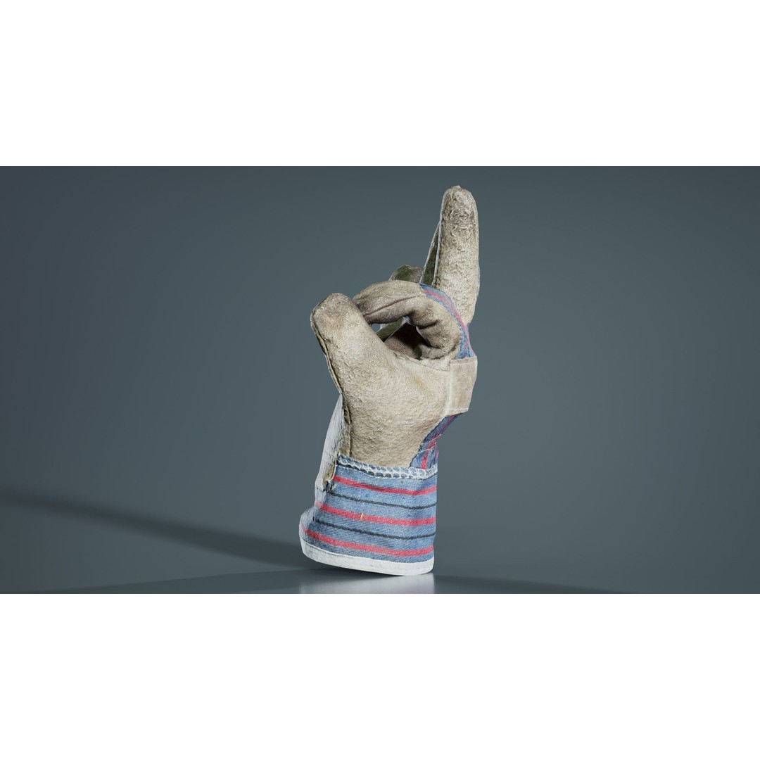 Gloved Hand 3D Model – Low Poly Character Asset, PBR Textures - View 9