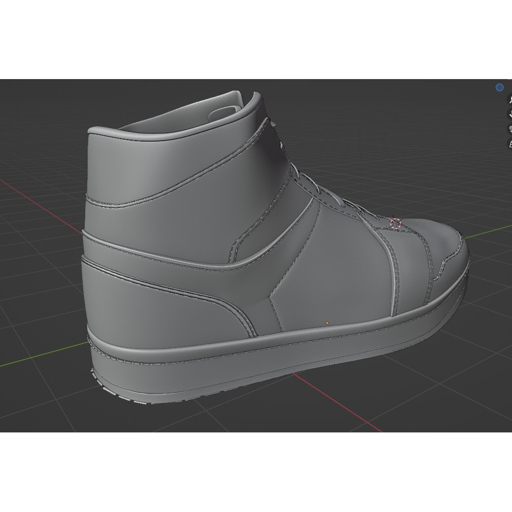 Nike Air Jordan 1 Mid 3D Model – Low-Poly Game Asset, FBX, OBJ, Blender - View 13