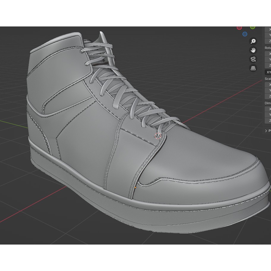 Nike Air Jordan 1 Mid 3D Model – Low-Poly Game Asset, FBX, OBJ, Blender - View 14